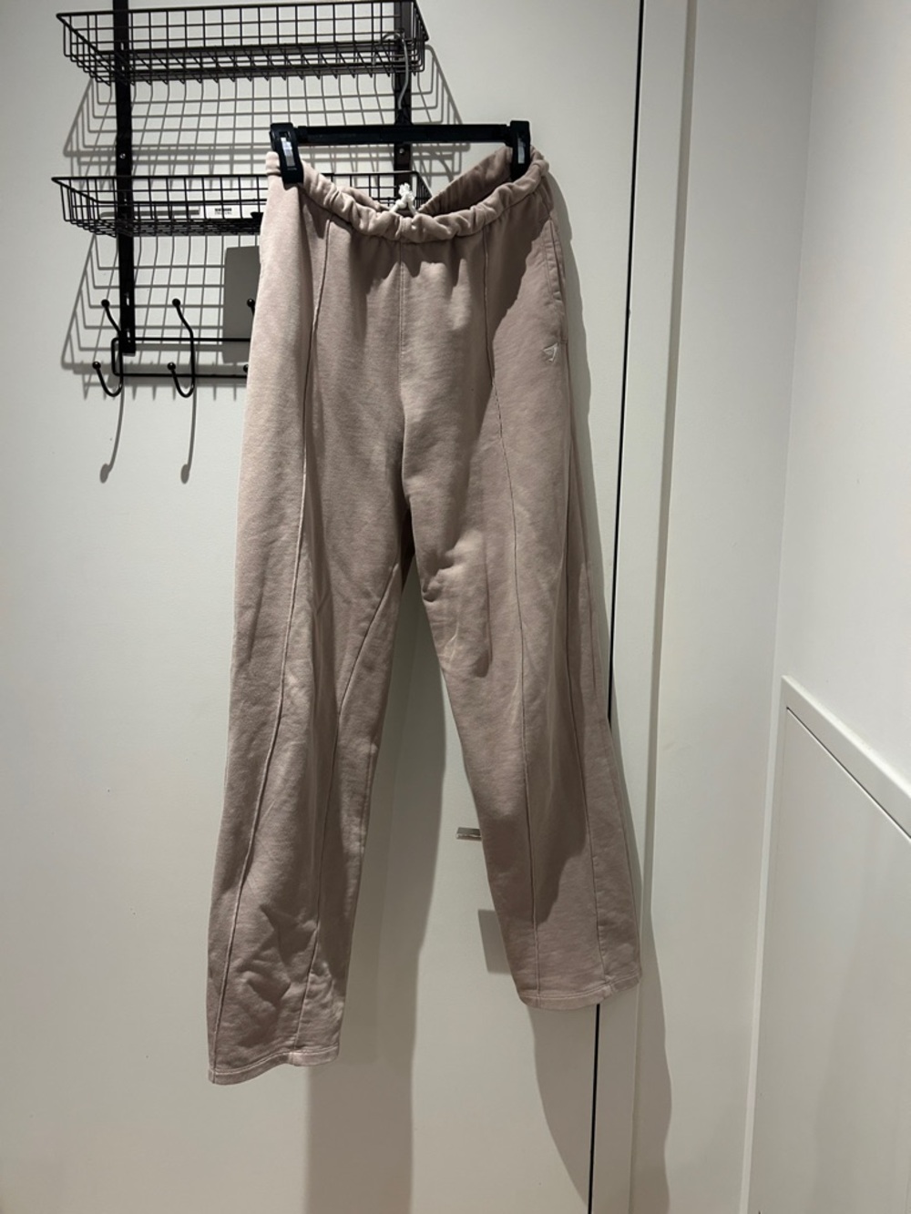 Gymshark Women's Beige Track Pants with Drawstring Waist